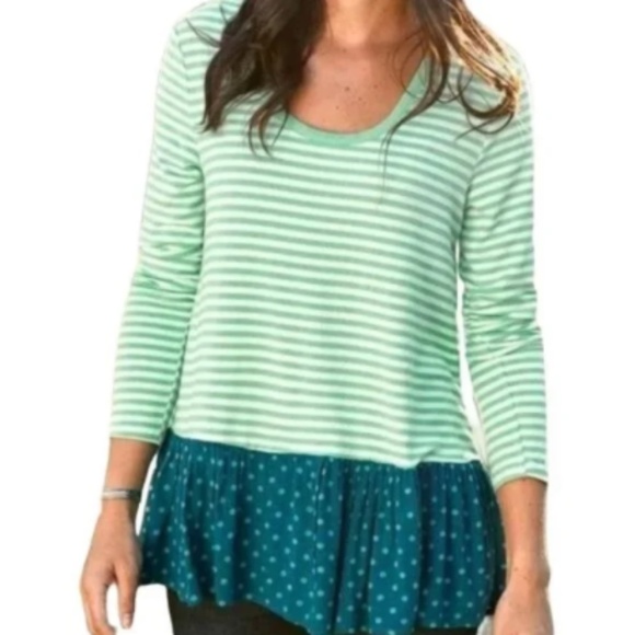 Matilda Jane Talk Tomorrow Striped Polka Dot Top Sz S - Picture 13 of 14